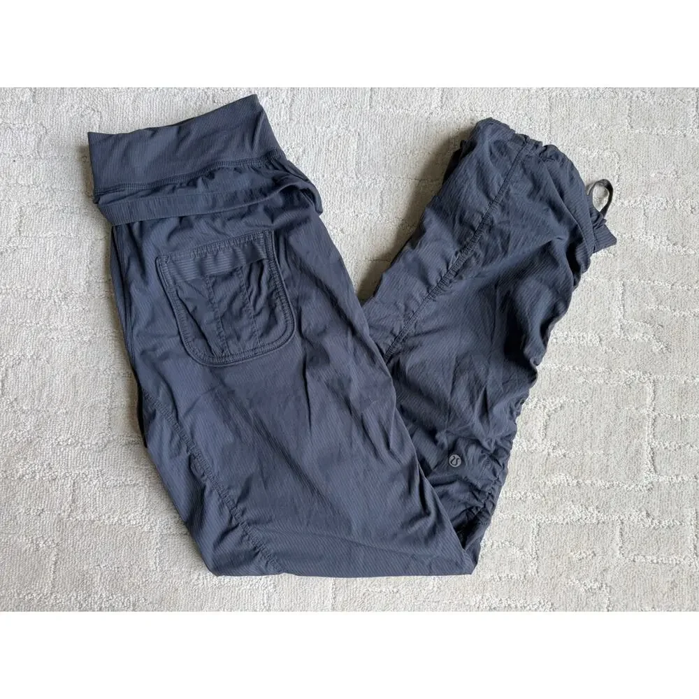 Lululemon Quick Step Pant Coal Cargo Dance Ruched Cinch Hem Casual